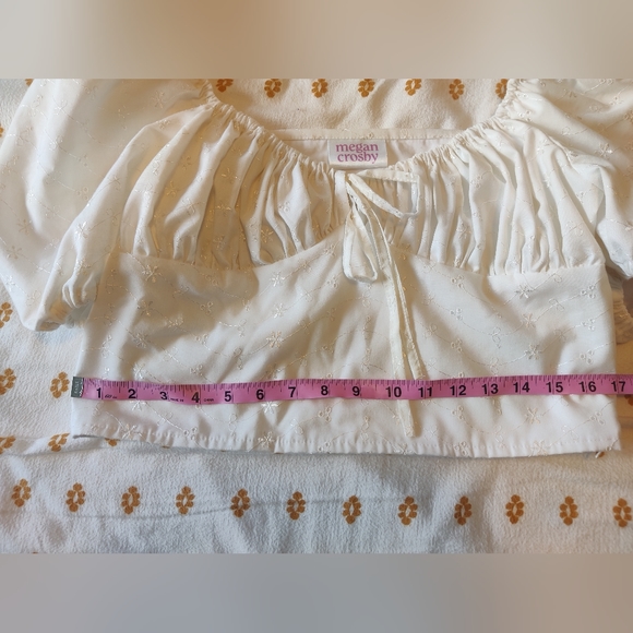 Posie Blouse in Broderie Anglaise in White - Picture 4 of 10